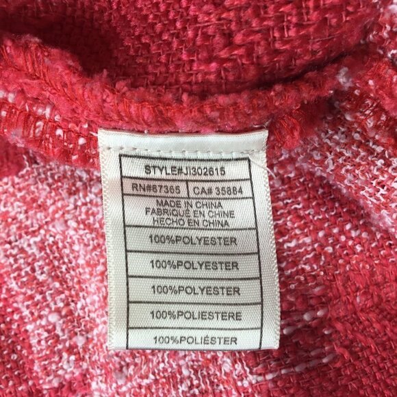 Jack by BB Dakota Open Front Jacket Blazer Career Size S Red 3/4 Sleeve Layered - Picture 10 of 11